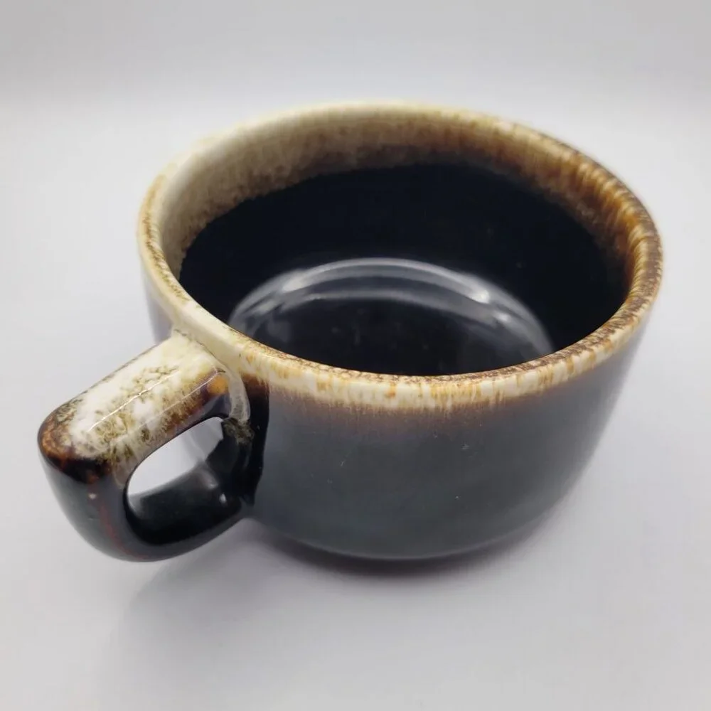 Pfaltzgraff Brown Drip Glaze Cup Saucer Coffee Tea Replacement Set Brown Vintage